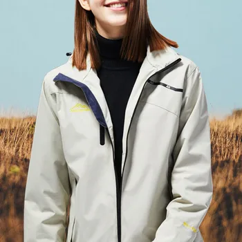 Женская повседневная куртка-ветровка, однослойная ветрозащитная Дышащая однотонная уличная съемная куртка с капюшоном для альпинизма