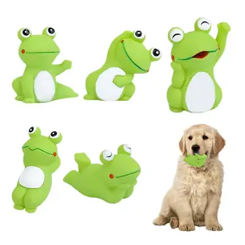 Звуковые игрушки для домашних животных, 4шт, привлекательные мультяшные игрушки в форме лягушек, игрушки для жевания собак, легкие пищащие игрушки для домашних животных