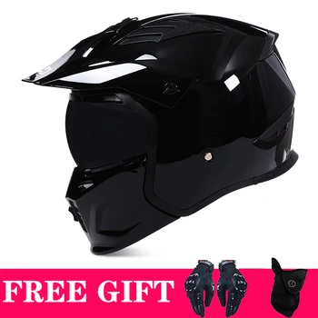 Мотоциклетный шлем Four Seasons DOT, мужская и женская комбинация ретро-мотоциклов, полный шлем, полушлем Универсальный