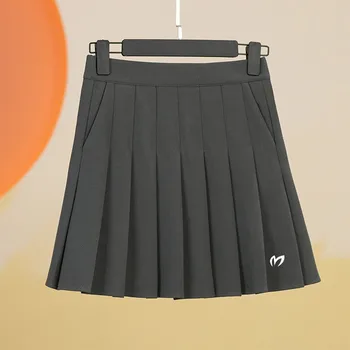 Высококачественные женские защитные штаны для гольфа, Летняя юбка трапециевидной формы, юбка для гольфа, женская эластичная плиссированная юбка с высокой талией, юбка со спортивными карманами