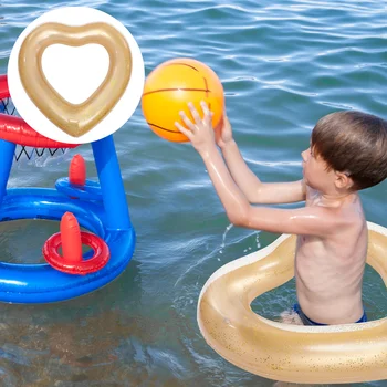 Кольцо для плавания в форме сердца, игрушка для летнего бассейна, ПВХ, Детские игрушки, Пляжные детские Надувные