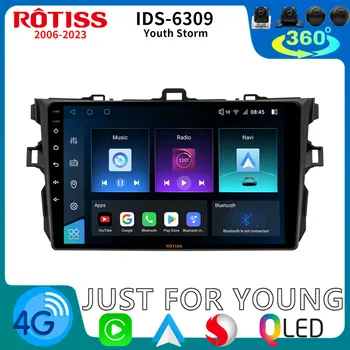 Rotiss QLED 1280*800 Android Автомобильный Мультимедийный GPS Для Toyota Corolla 10 E140 E150 2006-2013 CarPlay Авторадио Стерео 4G WIFI DSP