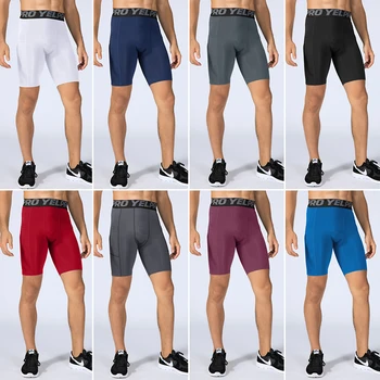 Мужские компрессионные спортивные шорты для кроссфита, Быстросохнущие Шорты для фитнеса, синие леггинсы, шорты для бега, спортивные колготки для мужчин