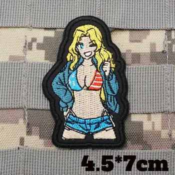 Сексуальная девушка, военные Тактические нашивки с вышивкой, Нарукавная повязка, значок на рюкзаке с крючком для одежды