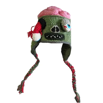 Вязаная шапка-бомбер Zombie Eyes Головной убор Beanie Hat для защиты ушей от Wi