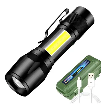 5ШТ Светодиодный Мини-Фонарик USB Перезаряжаемые Ручные Карманные Фонарики Small High Lumens Pen Light для Кемпинга, на открытом воздухе