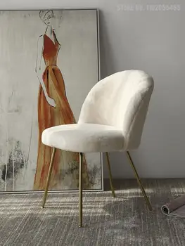 Скандинавский комод, стул для макияжа, спинка, дизайнерская домашняя спальня, легкое роскошное кресло для макияжа, сетка, красные вставки, стул для нейл-арта