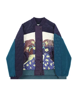 Куртка Harajuku с принтом на молнии, женская винтажная флисовая уличная одежда в стиле пэчворк 90-х, пальто оверсайз, Модные Свободные повседневные готические топы Y2k