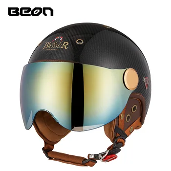 BEON Новое поступление BR13, Летние шлемы из углеродного волокна с открытым лицом, Мотоциклетные шлемы Унисекс для взрослых, легкие шлемы для скутеров, электровелосипеды, Шлем