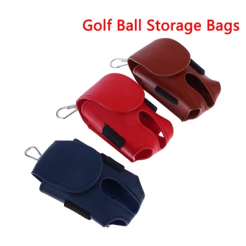 Сумки для хранения мячей для гольфа по 1ШТ, мини-карман из искусственной кожи, сумка для хранения мячей для гольфа на талии с металлической пряжкой, сумки-держатели для ремня для гольфа