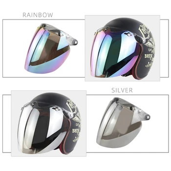 1 шт. шлем с 3 защелками, пузырчатый козырек, объектив для ретро мотоциклетного шлема с открытым лицом, челночный корабль
