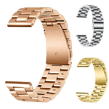 Для Huawei Watch 2, серебряный браслет Montre из нержавеющей стали, 20 мм Для Samsung Galaxy, 42 мм Для Amazfit Gtr, регулируемый ремешок Correa