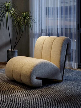 Итальянский Легкий Роскошный Маленький Диван-кресло для одного человека Lazy Network из красного Овечьего флиса Nordic Leisure Chair Home Designer