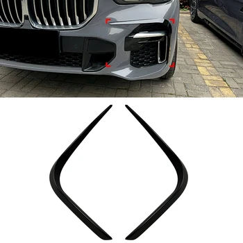 Для BMW X5 G05 M Sport 2019-2023 Накладка Вентиляционного Отверстия Переднего Бампера Глянцево-черная/Из Углеродного Волокна Впускная Рама, Спойлер-Сплиттер