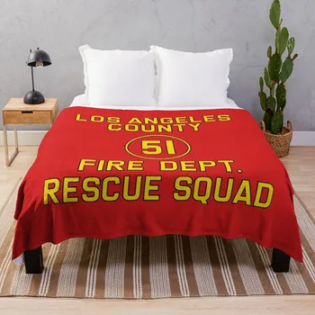 Плед с логотипом Emergency Squad 51 На борту грузовика, милое одеяло, плед, предметы первой необходимости для комнаты в общежитии, роскошное плотное одеяло
