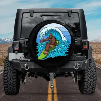 Чехол для запасного колеса с дизайном Bigfoot Surfing, Чехол Для Запасного колеса Jeep, Чехол для колеса Surfer Bigfoot, Подарок владельцу Jeep