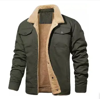 2023 зимние куртки для мужчин, плюшевая хлопчатобумажная рабочая повседневная куртка, мужская байкерская куртка rarf армейского зеленого цвета, теплое пальто y2k, мужская Ветровка