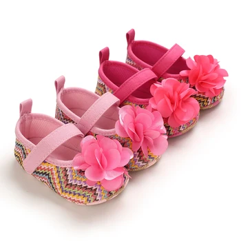Новые повседневные туфли на хлопковой подошве с цветочным рисунком для девочек, парусиновые милые
