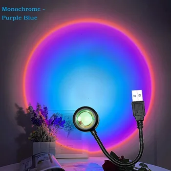 USB Sunset Light, свет для самостоятельной фотосъемки мобильного телефона, светодиодный Радужный Неоновый Ночник, Проектор, Атмосферный свет для фотосъемки на стене.