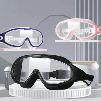 Новые профессиональные HD-противотуманные очки, силиконовые очки, очки для плавания в большой оправе, Взрослые с затычками для ушей, Очки для плавания, Мужчины, женщины