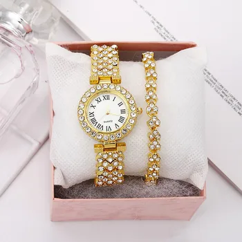 2023 Модные женские часы с римским рисунком, инкрустированные бриллиантами, женские часы, кварцевые часы, часы-браслет Reloj De Mujer