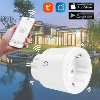 Smart Plug WiFi Bluetooth Двухмодульный Беспроводной пульт дистанционного управления розеткой Таймер Голосовое управление ЕС Домашний огнестойкий ПК Smart Socket EU Plug
