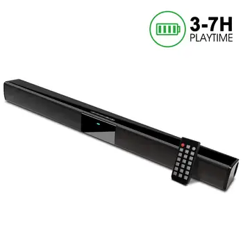 Звуковая панель, 22-дюймовый динамик для телевизора Sound bar 2.0-канальный проводной и беспроводной Bluetooth со встроенными сабвуферами и батарейками