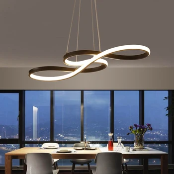 Современный минималистичный Светодиодный Подвесной светильник Nordic Creative с алюминиевым кругом в гостиной, спальне, столовой, Кольцевая люстра