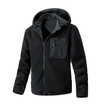 Зимняя флисовая куртка с капюшоном, мужские тактические куртки, теплые рабочие пальто, мужская одежда, Ветрозащитная походная куртка на молнии, Мужская ветровка