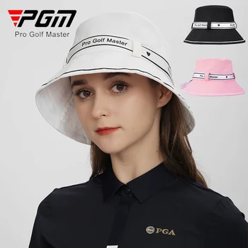 Женские дышащие солнцезащитные кепки для гольфа PGM, женские солнцезащитные шляпы с широкими полями, впитывающие пот, для девочек, ремешок с бантом, Козырек для путешествий