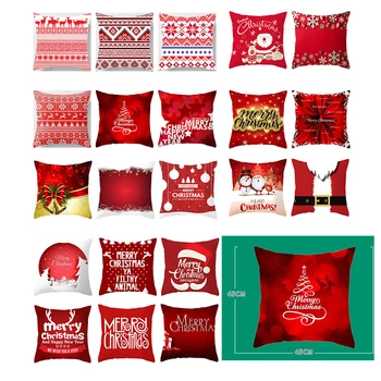 Рождественская подушка Redtheme SantaClaus, Рождественский снеговик, чехол для подушки, Рождественский орнамент, Рождественский подарок, Новогоднее украшение.