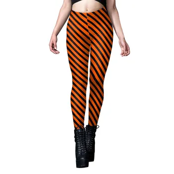 Женские эластичные леггинсы для ног с цифровой печатью на Хэллоуин, облегающие ноги, штаны для йоги