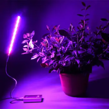 USB светодиодная лампа для выращивания растений 5 В 2,5 Вт, полный спектр света, Серебристый корпус для системы гидропоники, теплица Green Plant CE