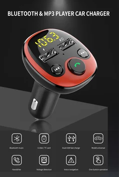 Автомобильный MP3-плеер Bluetooth 5.0, радиоадаптер-модулятор, автомобильный комплект с двойным автомобильным зарядным устройством USB, U-диск/TF-карта, музыка без потерь
