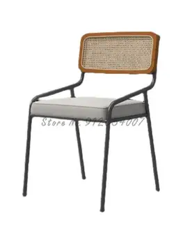 Индивидуальный обеденный стул в скандинавском стиле, Домашняя спинка, Обеденный стол, стул из кованого железа в стиле ретро, письменный стул, стул для учебы, простой