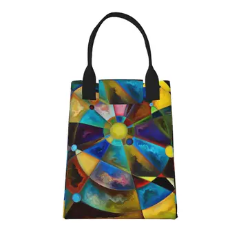 Серия Affinity Of Forms, большая модная сумка для покупок с ручками, многоразовая хозяйственная сумка из прочной винтажной хлопчатобумажной ткани