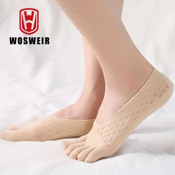 WOSWEIR, 1 пара женских спортивных носков для йоги, компрессионные носки с пятью пальцами, нескользящие тапочки для летних дышащих женских танцев Пилатес