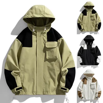 Куртка Корейская мода Ветрозащитные куртки Ropa для мужской одежды 2023 Осень Зима Уличная одежда Пальто с длинным рукавом Одежда Y2k Новые Топы
