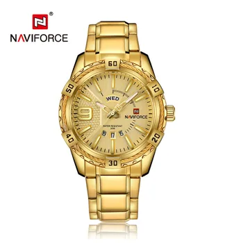 Мужские наручные часы NAVIFORCE люксового бренда, Оригинальные модные Кварцевые Классические Часы для мужчин, Водонепроницаемые Деловые Часы со стальным ремешком, Мужские часы