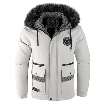 Новинка зимы 2023 года, утепленное пальто с подкладкой, мужская повседневная универсальная модная высококачественная куртка со стоячим воротником, высококачественные бренды