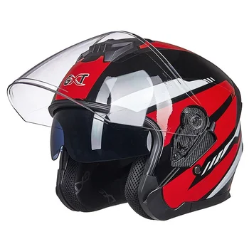 Мотоциклетный шлем GXT с двумя объективами 3/4, открытым лицом, ABS Dot ECE, для мотокросса, скоростного спуска, безопасности на бездорожье, Противотуманный головной убор