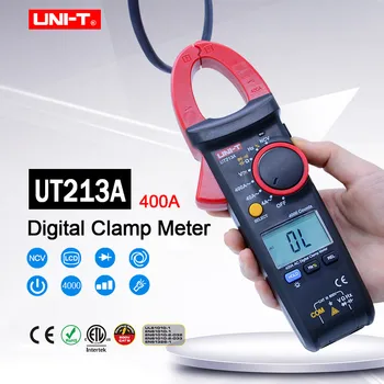 400A Цифровой Клещевой Измеритель UNI-T UT213A Цифровой Мультиметр Переменного Тока Амперметр переменного тока постоянного тока вольтметр Сопротивление Емкость Частотный Тестер