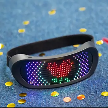 Светодиодные динамические светящиеся очки с управлением по Bluetooth, модные вечерние мигающие солнцезащитные очки с подсветкой, костюмированная вечеринка, солнцезащитные очки с USB-зарядкой