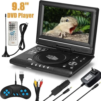 9,8-дюймовый портативный DVD-плеер HD-видеоплеер AV-вход-выход Автомобильное устройство для воспроизведения мини-телевизора США, Великобритания, ЕС, штепсельная вилка AU