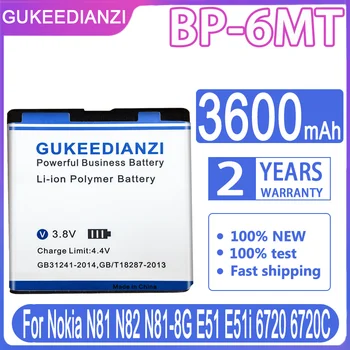 GUKEEDIANZI BP-6MT BP 6MT 3600mAh Аккумулятор Для Nokia N81 N82 N81-8G E51 E51i 6720 6720C Аккумулятор Для мобильного Телефона