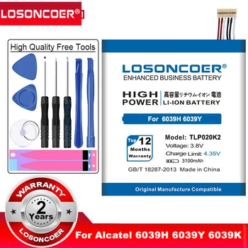 LOSONCOER 3100mAh TLp020K2 Высококачественные Литий-ионные Аккумуляторы для мобильных Телефонов Alcatel One Touch 6039H 6039Y 6039K Battery
