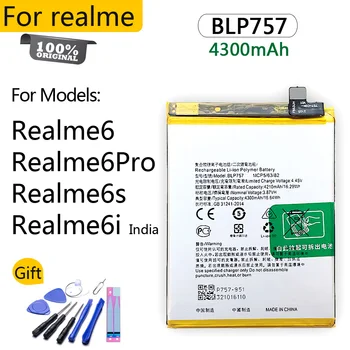 100% Оригинальный аккумулятор BLP757 для Realme 6 6Pro 6s 4300 мАч Высококачественный сменный аккумулятор