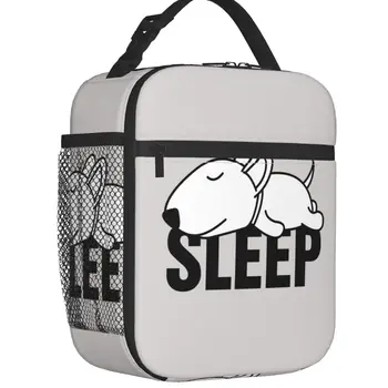 Спящий Бультерьер, Термоизолированные сумки для ланча, женские сумки для ланча с мультяшными животными, Сменная сумка для ланча для детей, Школьный ящик для хранения продуктов питания