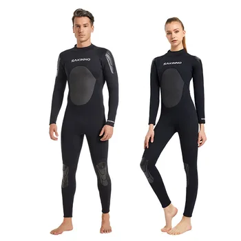 3 мм Мужской и женский цельный водолазный костюм с длинными рукавами, теплый костюм для подводного спорта, для плавания с маской и трубкой, Защита от солнца, Surfi