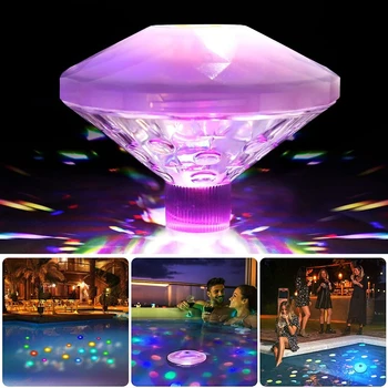 Новый креативный цветной светильник для бассейна, интеллектуальный цветной проекционный светильник, плавающий алмазный проекционный ночник